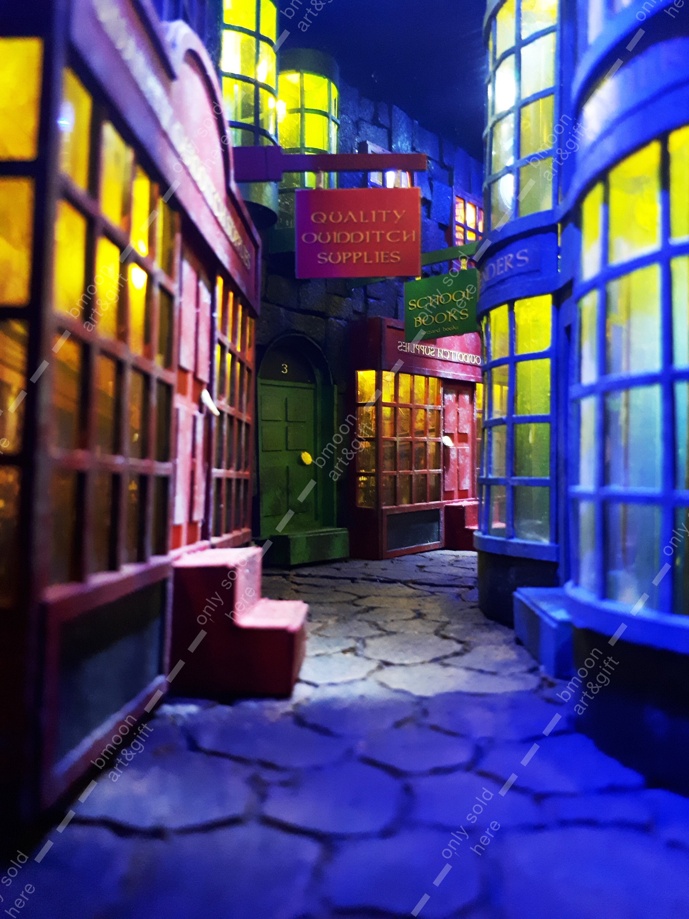 Potter Book Nook Potter Diagon Magic Alley Handmade Book Nook Bookcase