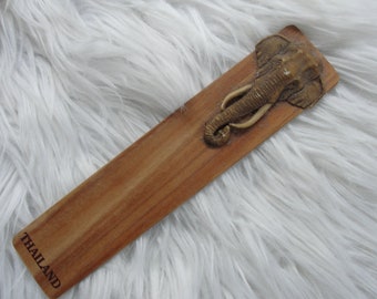 Vintage wooden Bookmark Thailand Elephant 3D Design