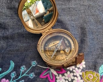 Antike Messing Kompass Stanley London Natural Sine