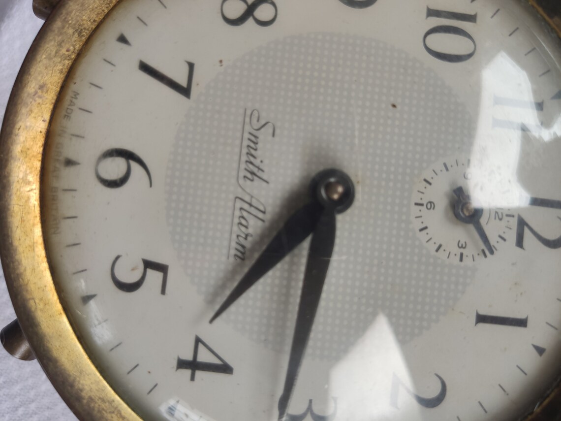 Smith Alarms Vintage Blue and Gold Rim Alarm Clock - Etsy