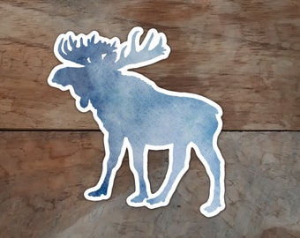 Watercolor Moose Sticker | Glossy Vinyl Illustration (3-5.5 inch)