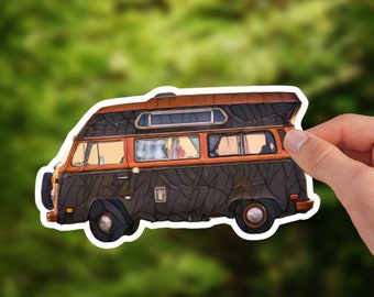Camper Van Sticker | Watercolor Mosaïc Vinyl Decal
