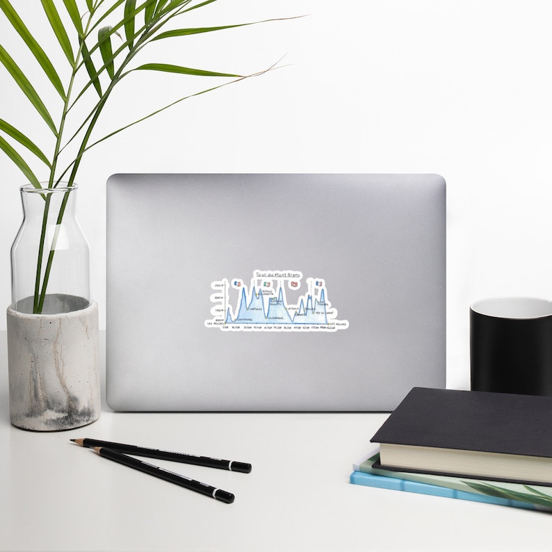Tour du Mont Blanc Sticker | Watercolor Elevation Map, TMB Hiker Gift image 3