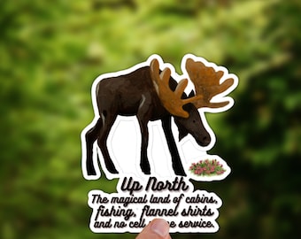 Up North Moose Sticker | Glossy Vinyl Decal