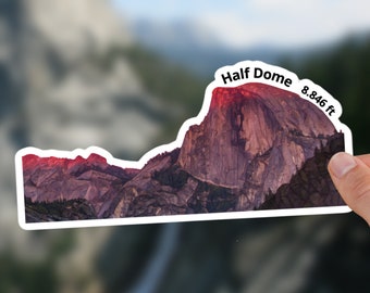 Half Dome Sticker | Yosemite Hike, Watercolor Illustration, Glossy Vinyl