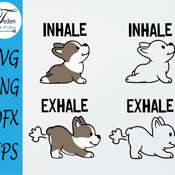 Inhale, Exhale Dog SVG - Funny SVG for Mug - Funny Yoga SVG - Funny Dog Svg - Dog Yoga Svg - Layered Cut File Svg - Puppy Fart Svg