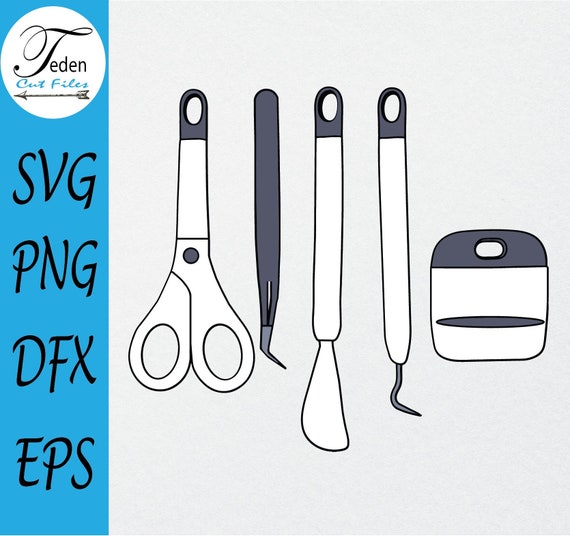Cricut Tools SVG - Cricut Basic Tools SVG - Spatula - Weeder - Scraper -  Scissors - Tweezers SVG