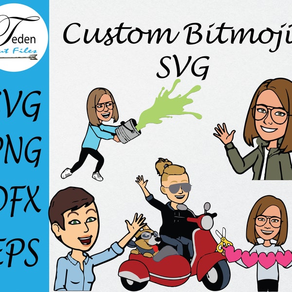 Bitmoji SVG - Personalized SVG - Bitmoji Layered Cut File