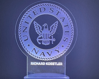 US Navy Personalized Acrylic Light | Night Light | LED Sign | LED Lamp