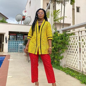 Ankara kimono and pants/Ankara 2 piece set/African print kimono trouser/African duster/Corporate Ankara jacket/Gift for her/women plus size