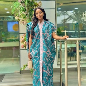 Brocade Bubu/Maxi Kaftan/Damask Kimono Boubou/Gift for her/Women’s Plus Size Dress