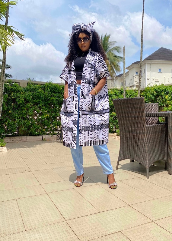 Ankara Kimono With Pockets Headwrap african Print Jacket summer Dresses plus Size Tribal Duster Handmade Danshiki Kimono for Women Etsy Canada