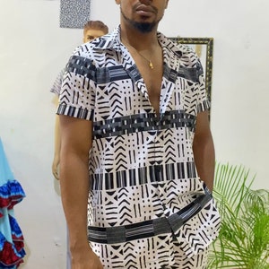 Men&#39;s Ankara Shirt and Shorts Set: African Summer Outfit