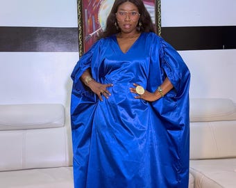 Silk Maxi Kaftan: Belted Oversized Bubu Dress, Wedding Guest Outfit