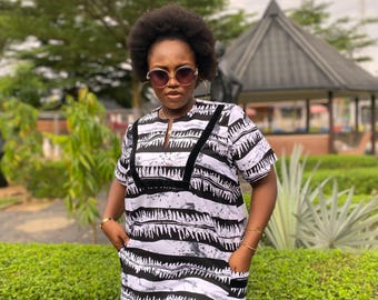 African print summer dress/Ankara mini gown/colorful women wear