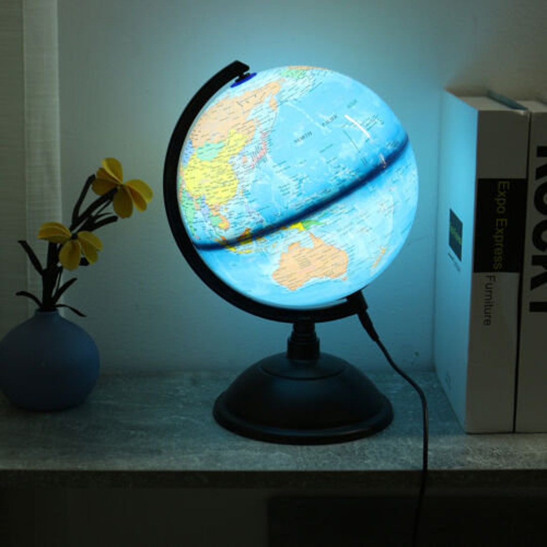 Height Illuminated World Globe Earth LED Light up Globe Desk Lamp Decor