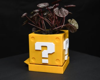 Mario Question Cube Planter Pot