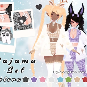 VRoid Outfit Set Pajamas | VROID Traje Piyama