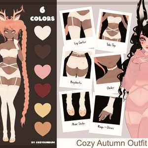 VRoid Outfit Set Gemütliche Herbst Textur | 6 Farben (Digitaler Download)