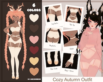 VRoid Outfit Set Cozy Autumn Outfit | VROID Traje de otoño