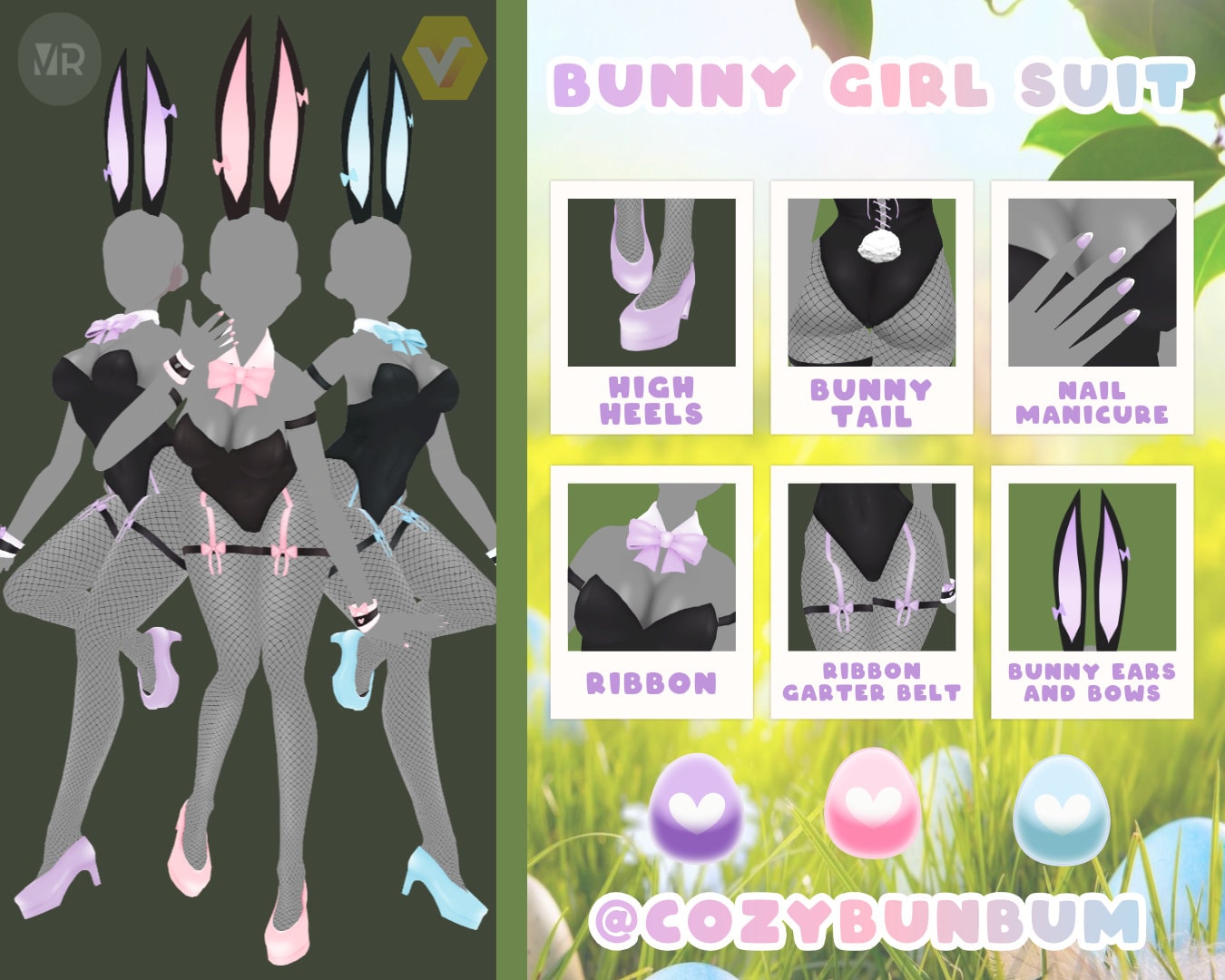 Vroid Texture Set Bunny Girl Suit Traje Kawaii Etsy Canada