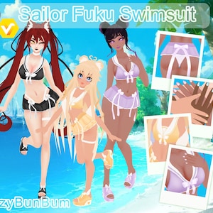 VRoid Outfit Set Sailor Fuku Swimsuit | VRoid Traje de baño