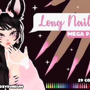 VRoid Texture Set Long Nails| unas largas