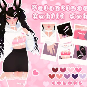 VRoid Texture Set Valentines Day Outfit