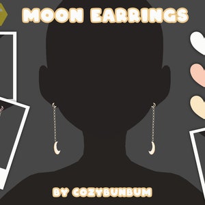 VRoid Moon Earrings Jewelry Set Accessory