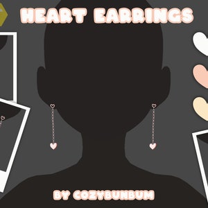 Heart Earrings VRoid Set de Aretes