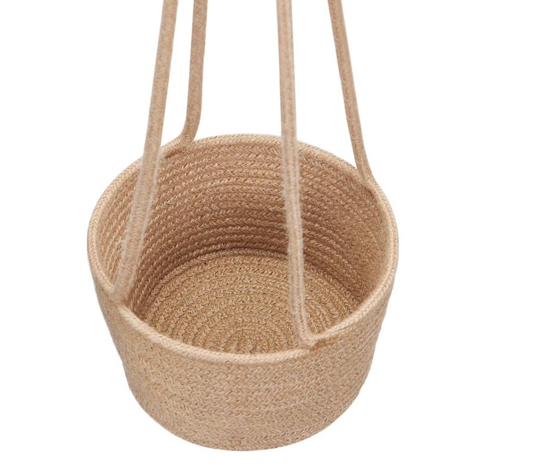 Jute Rope Hanging Planter Woven Plant Basket Indoor 7 Etsy