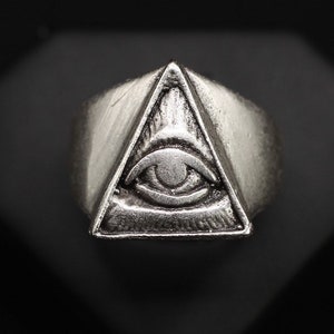 Illuminati Ring - Eye of Providence - Freemason Triangle Ring - All Seeing Eye