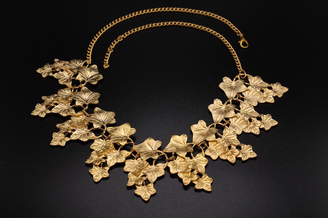 Gold Ivy Leaf Necklace Etsy
