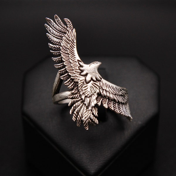 Silver Eagle Ring- Statement Piece - Powerful Jewelry