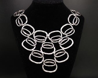 Silver Chain Statement Necklace