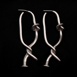 Metal Nail Earrings - Long Twisted Jewelry