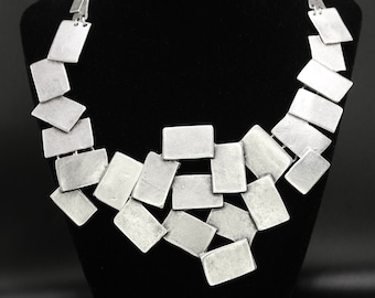 Square Geometric Modernist Necklace