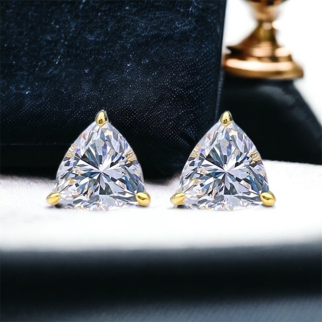 1.75 Carat / 3.5 TCW Trillion Cut Lab Created Diamond Simulant Etsy