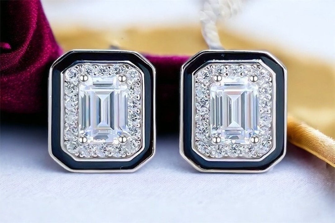 2 1/2 TCW Emerald Lab Created Diamond Simulant 925 Sterling Etsy