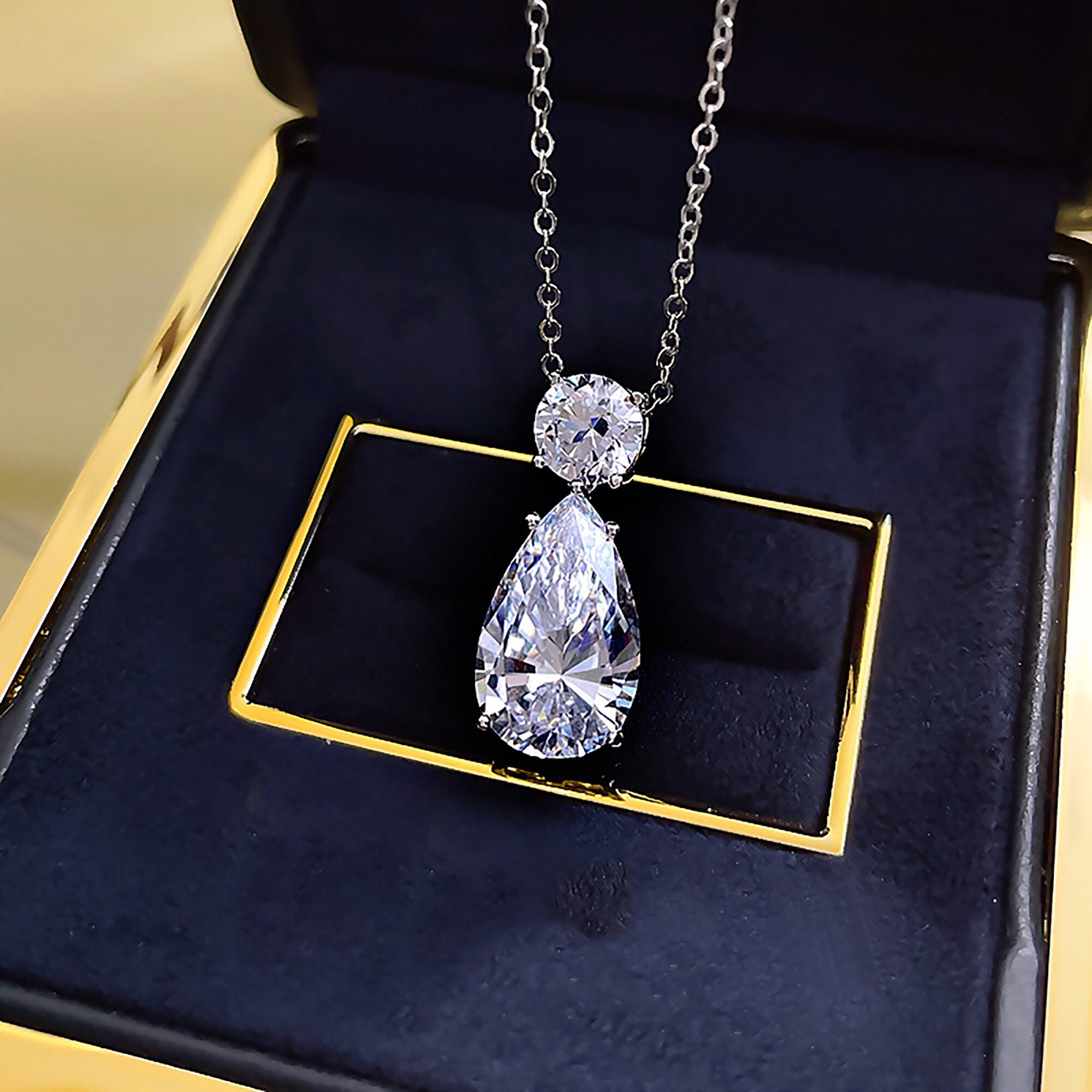 12 Carat Classic Pear Cut Lab Created 