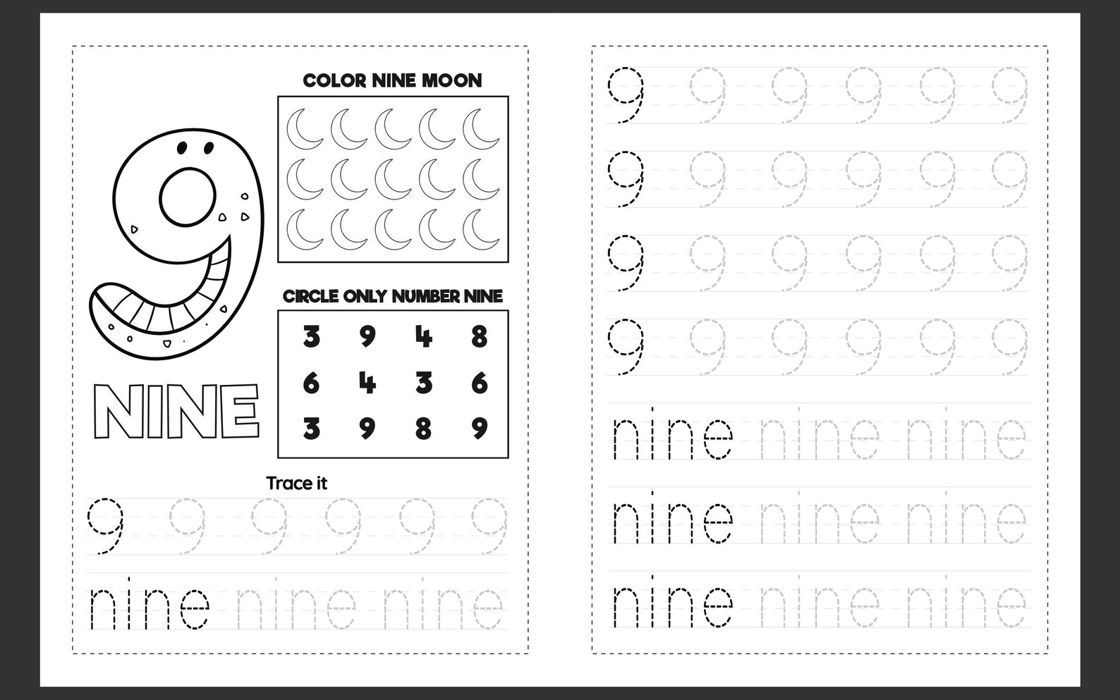 Number Writing Printables Handwriting Worksheets ABC Writing Etsy