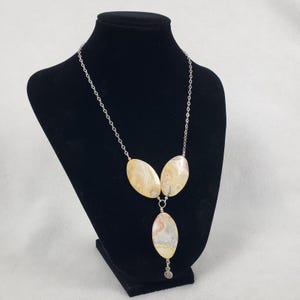 925 Sterling Silver Real Crazy Lace Agate Gemstone 3 Stone Necklace