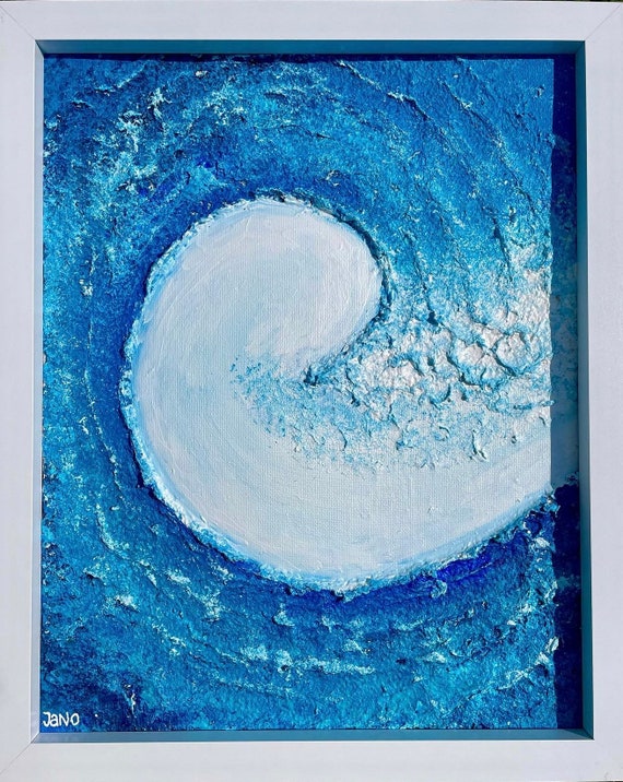Original Framed Ocean Wave Artwork / Painting / Wall Art Etsy