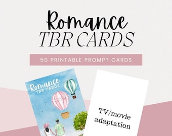 Printable Romance Book TBR Prompt Cards: Reading List Inspiration (Digital Download)
