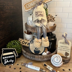 Coffee Bar Tiered Tray,Coffee Tiered Tray,Warm and Cozy Coffee Nook Tier Tray,Coffee Lover&#39;s Tier Tray Decor,Cozy and Stylish Shelf Accents