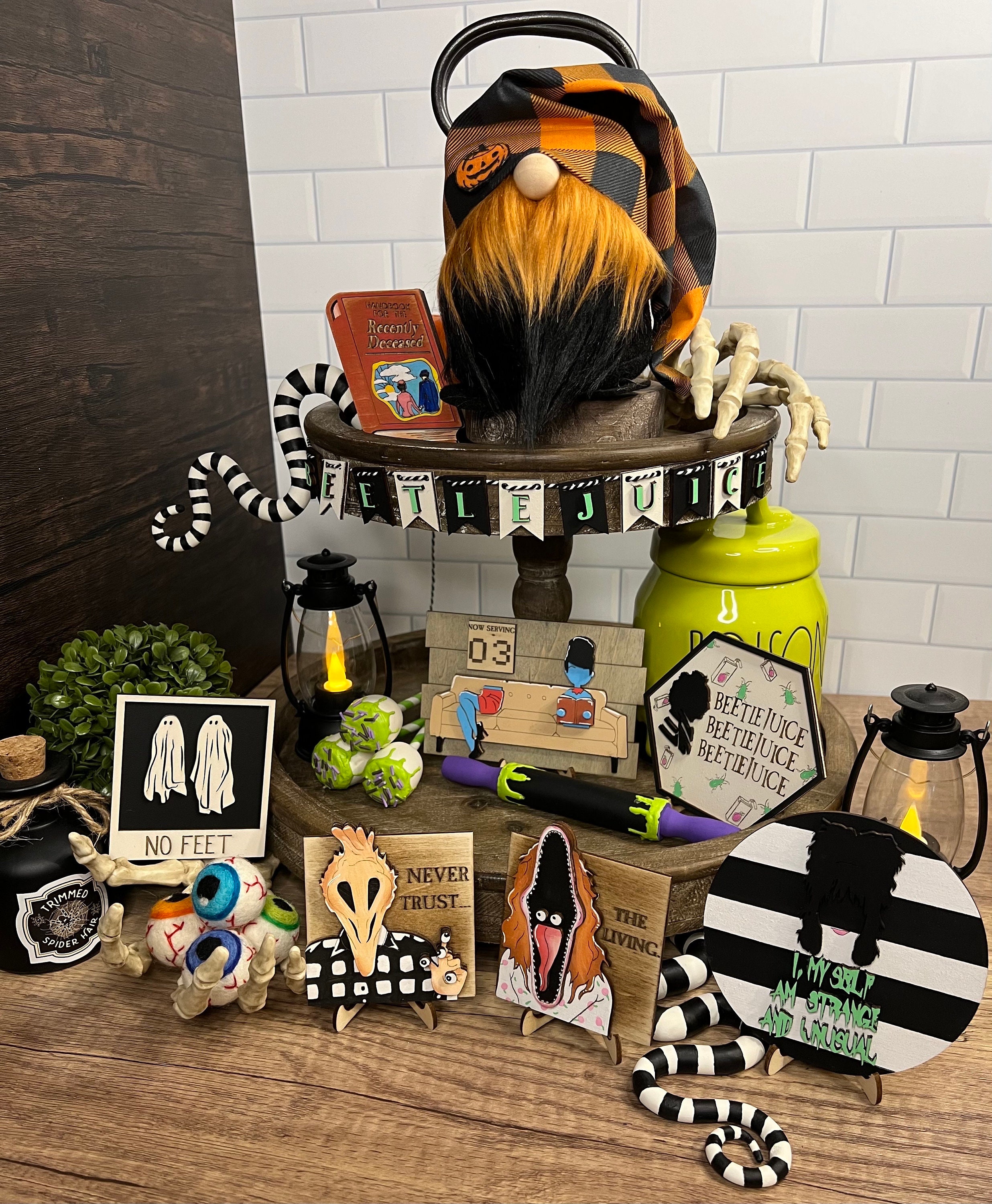 Beetle Juice Inspired Halloween Decor - Eerie Charm and Spooky Flair