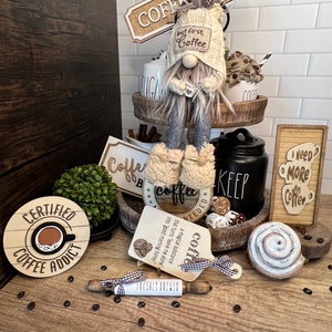 Coffee Bar Tiered Tray,Coffee Tiered Tray,Warm and Cozy Coffee Nook Tier Tray,Coffee Lover&#39;s Tier Tray Decor,Cozy and Stylish Shelf Accents