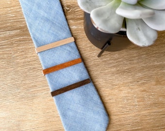 Wood Tie Bar, Wood Tie Clip, Initials