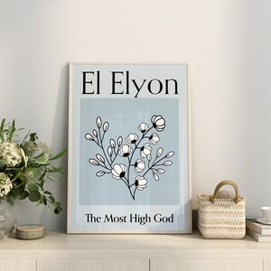 Names of God Printable Wall Art, El Elyon, The Most High God