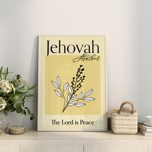 Names of God Printable Wall Art, Jehovah Shalom, The Lord Is Peace